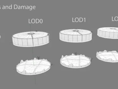 FuelTank 02 with Damage Low-poly 3D model