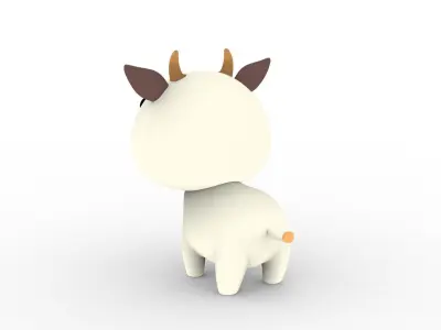 Cartoon Cow v001 character 3D model