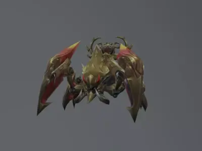 Golden Knight Spider Low-poly 3D model