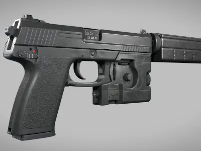 Heckler Koch MK23 Phase 1 OHWS Low-poly 3D model