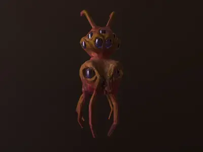 Octopus Meduse Low-poly 3D model