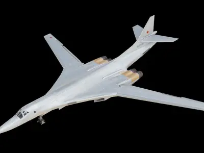 Tupolev Tu-160 Russian strategic bomber Low-poly 3D model