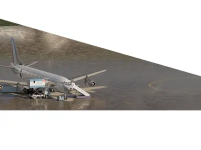 Douglas DC-8-43 and Sud Aviation CARAVELLE 3D model