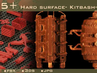 205 Hard surface-kitbash-Vol 02 Low-poly 3D model