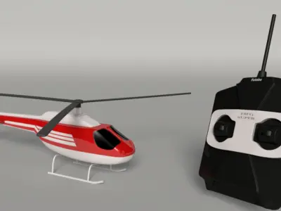Helicopter remote control Low-poly 3D model