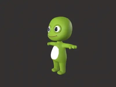 Cartoon 005 Character Frog Cute Low-poly 3D model