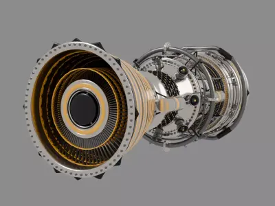 Turbofan Jet Engine 3D model