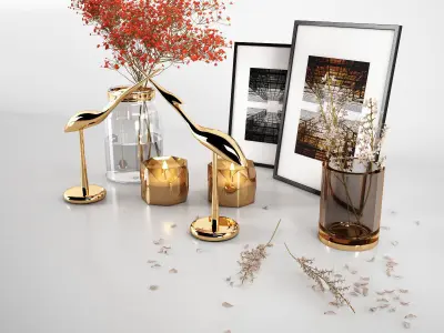 Decorative set 001 Free 3D model