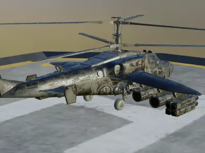 Animated Thunderhawk Helicopter Low-poly 3D model