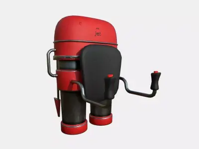 Jetpack C01 Red - SciFi Character Design Low-poly 3D model
