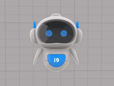 Robot cartoon Low-poly 3D model