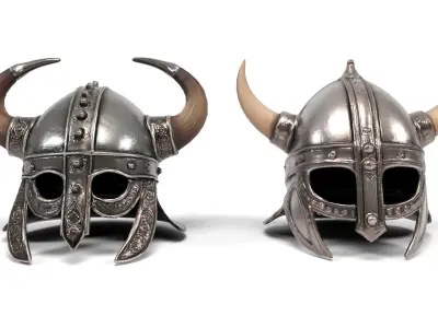 Viking helmets Low-poly 3D model