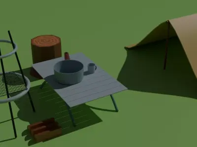 Free Camping Pack Free low-poly 3D model