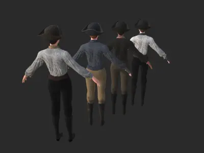 Low Poly Rigged Female Crewmate Low-poly 3D model