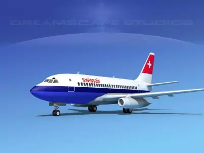 Boeing 737-100 Swissair 3D model