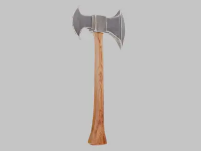 Mystic Arcane Battle Axe Low-poly 3D model