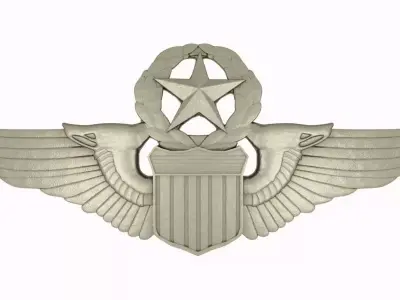 Silver Wings Badge 3D model