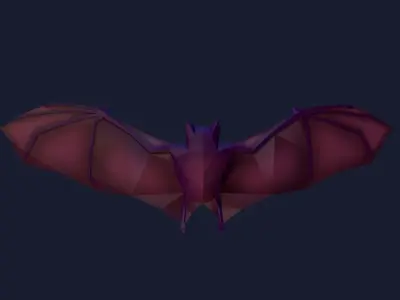 Cartoon Lowpoly Bat Illustration Low-poly 3D model