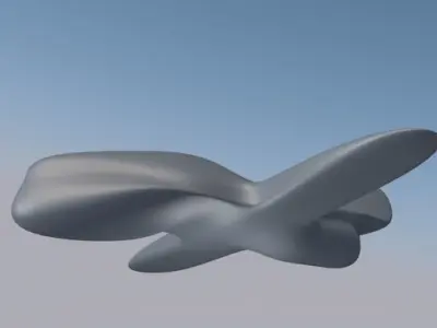 Spy Plane UAV 3D Exterior Design Low-poly 3D model