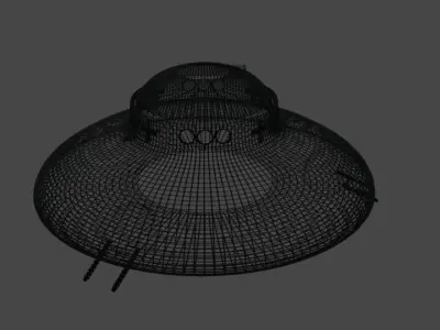 Haunebu 2 ufo flying in sky 3D model
