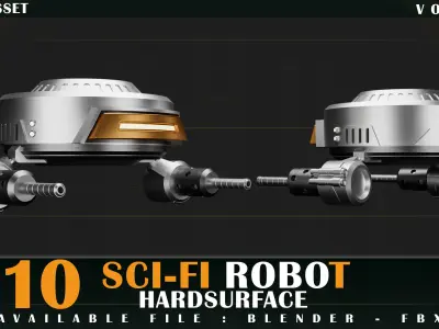10 SCI-FI ROBOT GAME ASSET 3D model