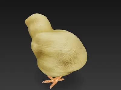 Chick Baby 3D Model Basic - Low Poly Simple Low-poly 3D model