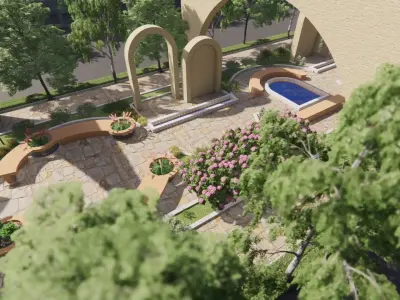 Master park-Regional park project-Private Park Landscape Low-poly 3D model