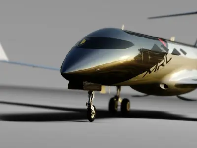 CONCEPT PRIVATE JET Low-poly 3D model