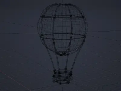 Air Balloon Low-poly 3D model
