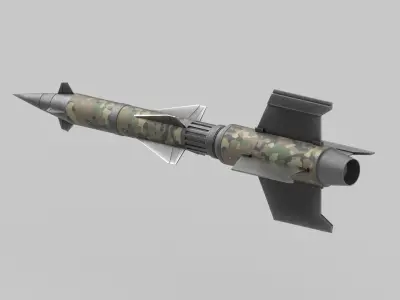 missile camouflaged Low-poly 3D model