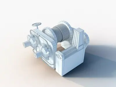 Stern Winch for Towing Ship 3D model