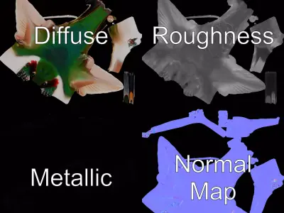 Emerald Hummingbird model pack Low-poly 3D model