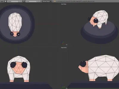 Sheep small cute character Free low-poly 3D model