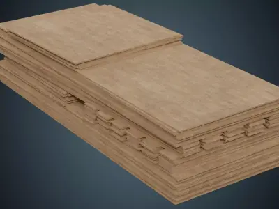 Wooden Sheets 1A Low-poly 3D model