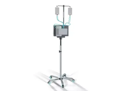 Sci-Fi Medical Infusion Pump Stand Low-poly 3D model