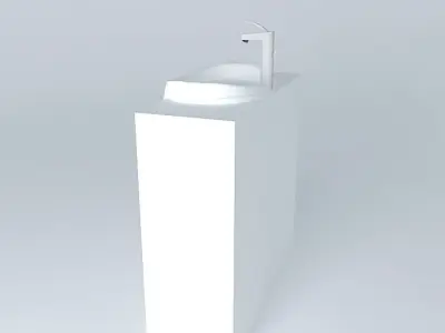 White modern sink  Free 3D model