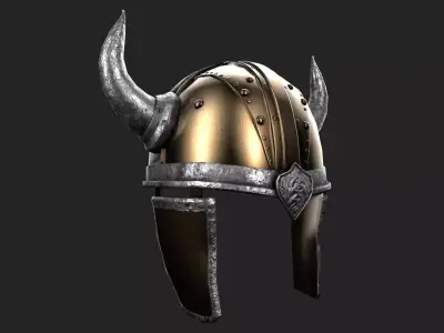 Viking Helmet Game-Ready PBR Low-poly 3D model