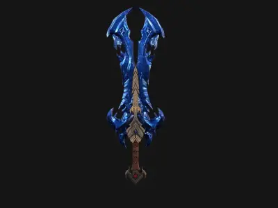 Glinder the fantasy sword Low-poly 3D model