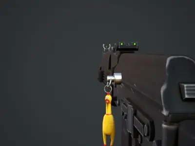 Screaming Chicken Weapon Charm - Low Poly Game Ready Low-poly 3D model