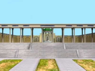 Tomb of Hafez Low-poly 3D model