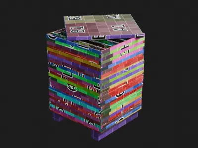 Stacked beehive with 4K Textures 3D model