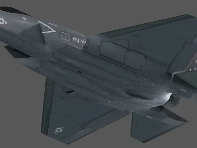 F35C fighter Low-poly 3D model