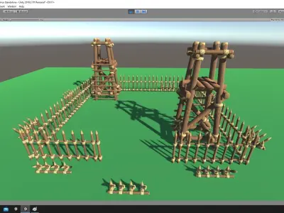 Camp Fences Low-poly 3D model