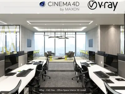 Set 2 - VRay C4D - 4 x Scenes 3D Model Collection