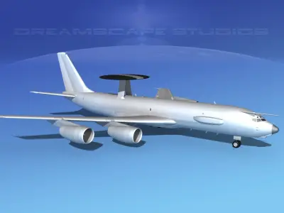 Boeing E-3C AEW Bare Metal 3D model