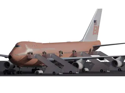 Braniff Boeing 747 3D model