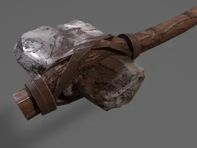 stone axe Free low-poly 3D model