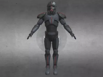 Hunter Bad Batch Low-poly 3D model