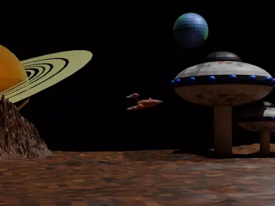 abandoned base Low-poly 3D model
