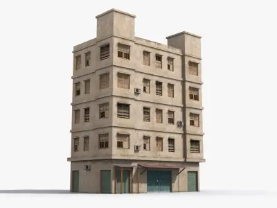 Arab Middle East Building x7 Low-poly 3D model